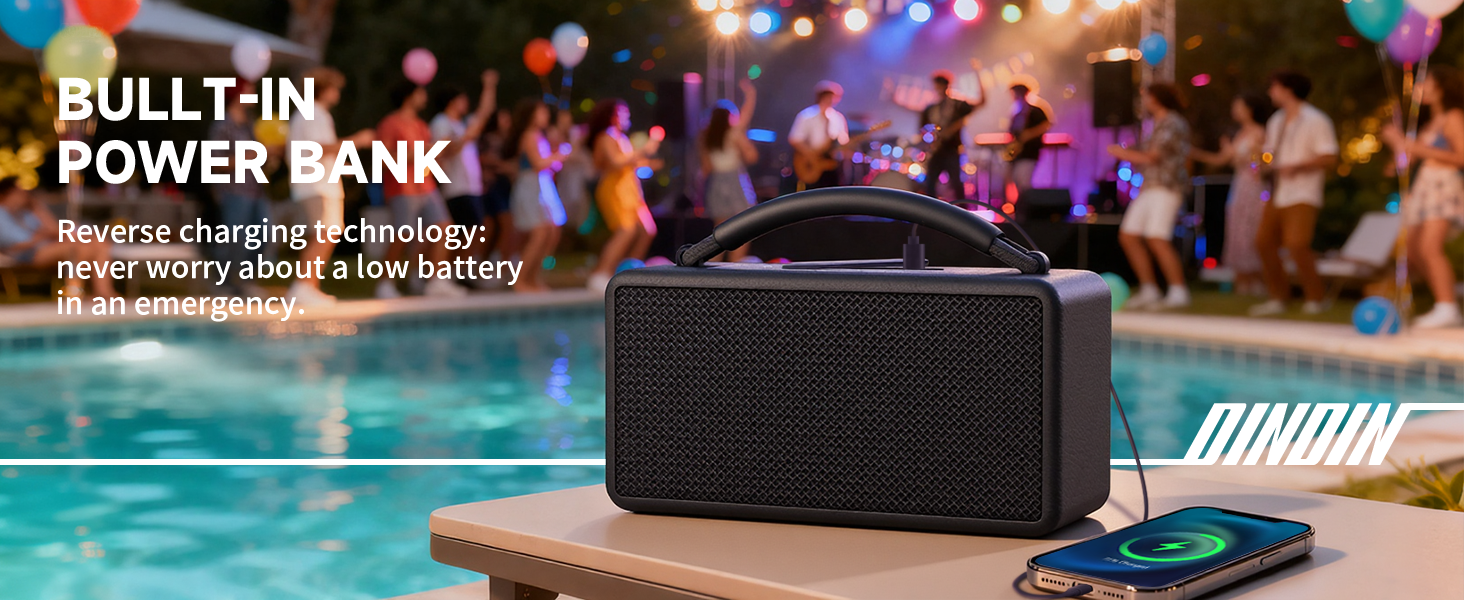 Reverse charging bluetooth speaker