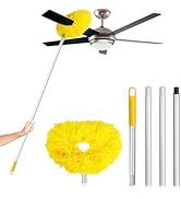 Ceiling Fan Cleaner Duster High Ceiling Extended Fan Blade Cleaner from 13 to 50 Inch Reusable Mi...