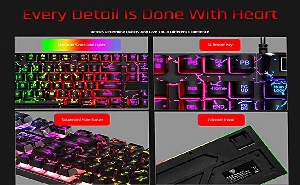 Wired Crack Rainbow Gaming Keyboard,