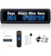 YZ Digital 999 Days Countdown Timer, Count Up/Count Down Clock with Remote, 12/24 Hour Real Time,...