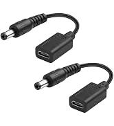 JSADZKJ USB Type C to DC 20V 5.5mmx2.1mm Power Cable DC5521 Male to USB-C Female Power Extension ...