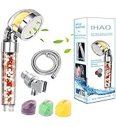 IHAO Vitamin C Filter High Pressure Handheld Shower Head with Bracket and Metal Hose Purifying Ha...