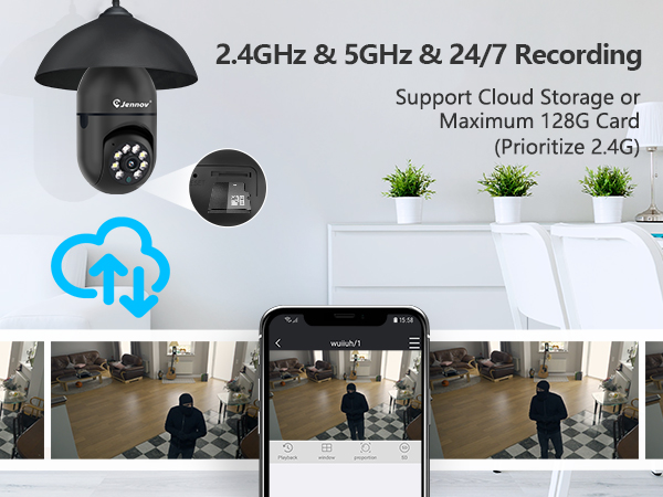 2K WiFi Light Bulb Security Camera