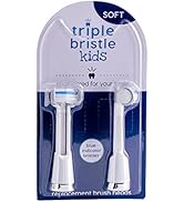 Triple Bristle Kids Sonic Toothbrush Replacement Heads | Patented 3 Brush Head Design | Angled Br...