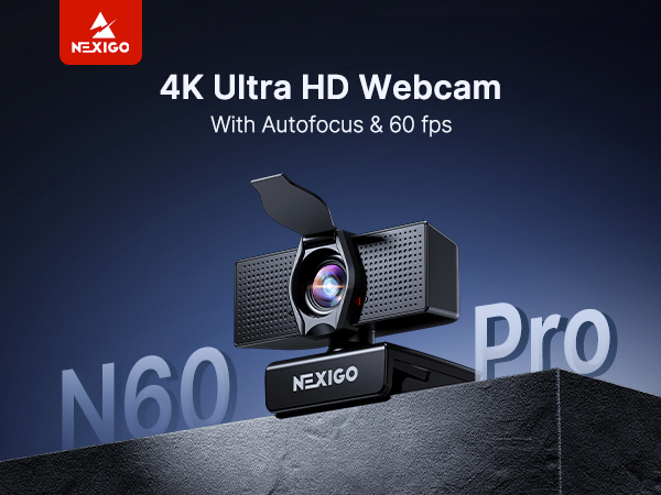 The N60 Pro webcam is placed on a table.
