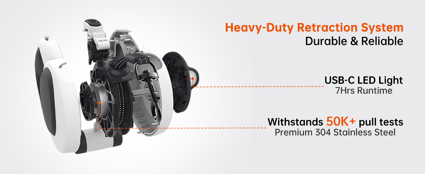 16Ft Retractable Dog Leash with LED Light, Heavy Duty Dog Leash