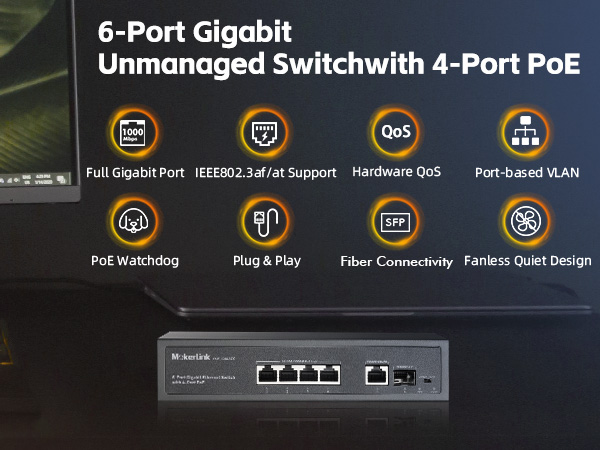 6-Port Gigabit PoE Switch