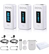 BOYA Wireless Lavalier Microphone BY-XM6-K2 Noise Cancelling Lapel Microphones for DSLR Cameras,3...