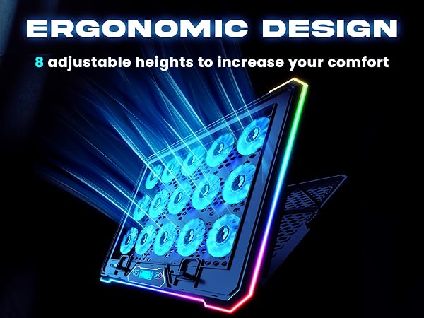 cool computer gadgets rgb laptop cooling pad stand for desk with fan gaming lap accessories usb hub 