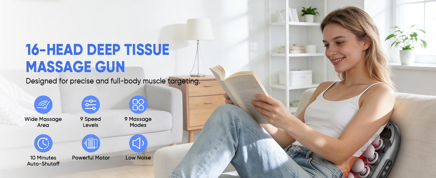 16 head massage gun deep tissue, massage gun