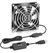 WDERAIR 80mm x25mm 80mm USB DC 5V Brushless Case Fan 3 Speeds Adjustable for Computer Xbox DVR Pl...