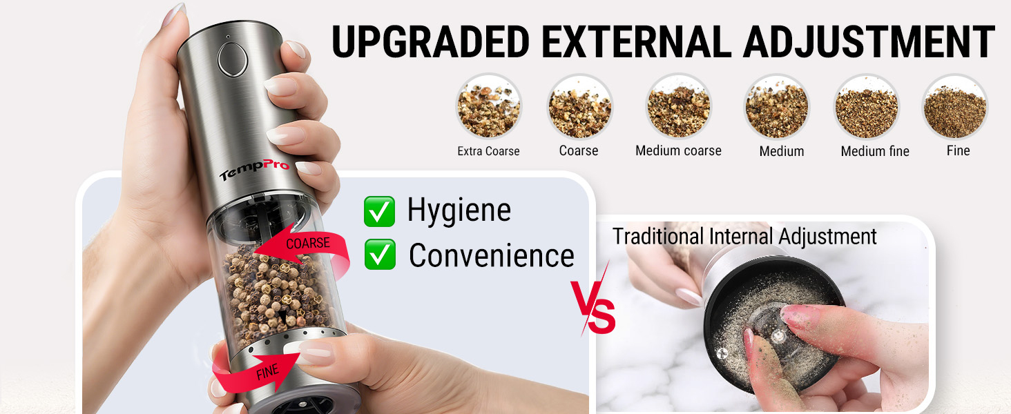 gravity salt and pepper grinder set electric pepper and salt grinder automatic pepper grinder