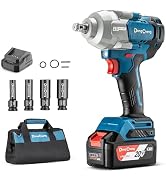 Dong Cheng 20V Cordless Impact Wrench, Max Torque 515 ft-lbs (698N.m), 1/2 inch with 4 Mode Speed...