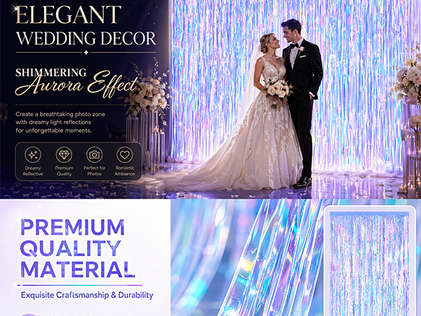 Iridescent Party Decorations Fringe Backdrop