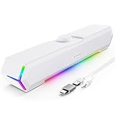 LENRUE G11 Computer Speakers for Desktop, Touch Lights PC Speakers with Surge Clear Sound, USB C/...