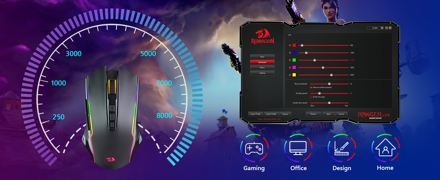 9 Programmable Buttons