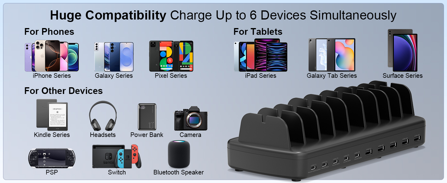 10 port charging station for ipad surface
