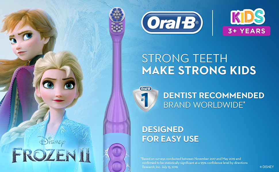 Oral-B Kids Frozen Battery brush designed for easy use, for strong teeth that make strong kids