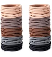 Aegero 100 Pieces Elastics Hair Ties for Thick Hair,No Damage Ponytail Holders Hair Elastic Band ...