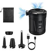 Electric Air Pump for Inflatables, EAFC 5000mAh Air Mattress Pump Portable with 4 Nozzles &amp; LED D...
