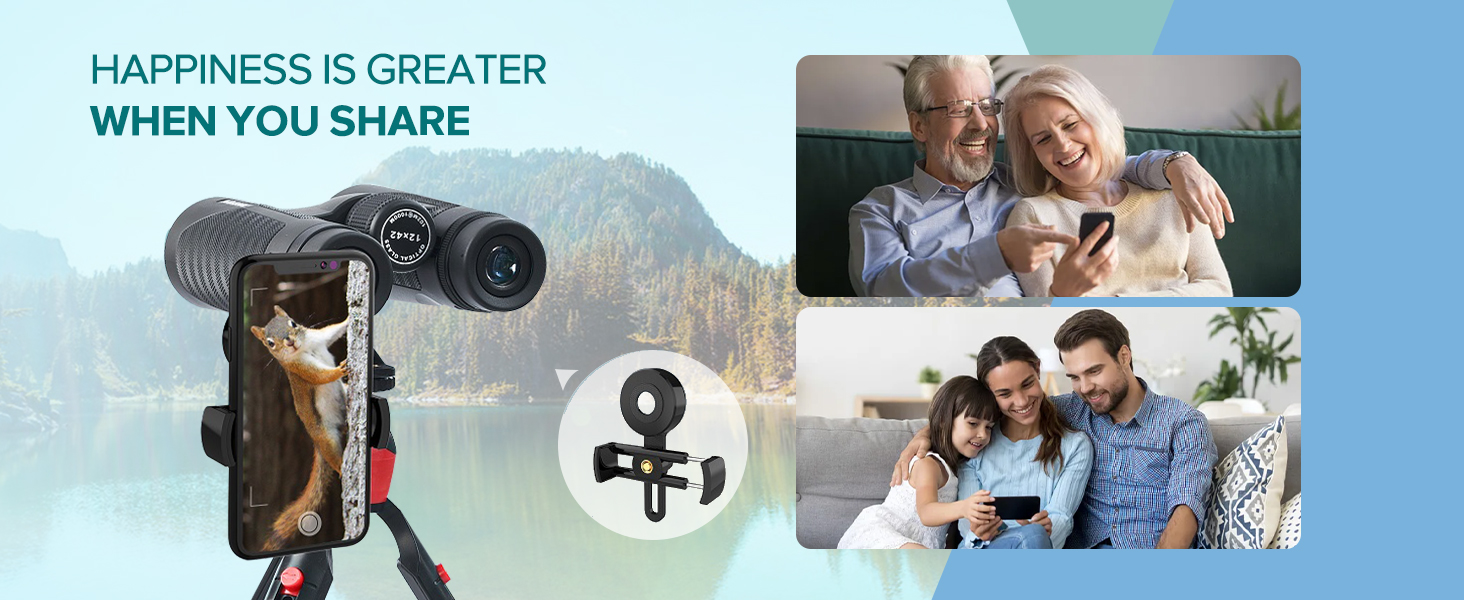 Adasion binoculars with phone adapter and tripod