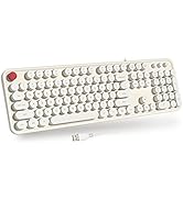 Atelus USB Wired Computer Keyboard - Retro Typewriter Keyboard - Full Size Keyboard with Number P...