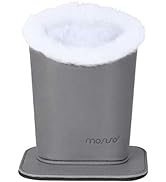 MOSISO Eyeglasses Holder, Plush Lined PU Leather Stand Case with Magnetic Base