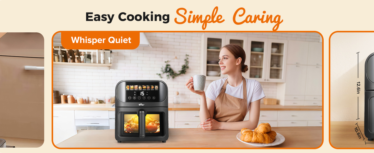 bear air fryer 6.4qt whisper quiet