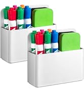 Banafich 2 Pcs Magnetic Dry Erase Marker Holder for Whiteboard, Plastic Magnetic Pen Holder for R...