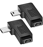UCEC USB 2.0 Adapter Plug - Left and Right Angle Mini to Mini - Male to Female - Pack of 2