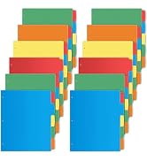 V-Opitos 12 Set 5-tab Index Dividers for 3 Ring Binders, Bulk Plastic Multicolor Dividers with 3 ...