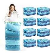 LEVERLOC 8 Pack Vacuum Storage Bags, Blue Jumbo Cube 31x40x15 inch, Extra Large Vacuum Seal Bags ...