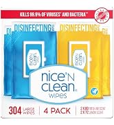 Nice 'N Clean Disinfecting Surface Wipes 304ct | Cleans &amp; Disinfects Home &amp; Kitchen Surfaces | Fr...