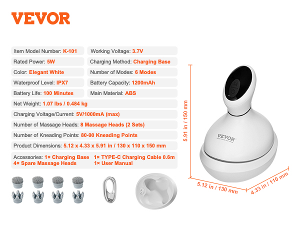 electric cordless hair scalp massager