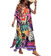 Nidoul Kaftan Dresses for Women Plus Size Bathing Suit Cover Up Long Swimsuit Coverup Swim Summer...