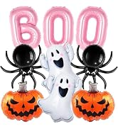 BOO Halloween Foil Balloon Set Ghost Pumpkin Spider Party Decorations | Not Float Halloween Party...