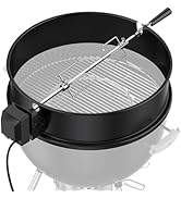 Charkettle Rotisserie Ring Kit for Weber 22-Inch Kettle Charcoal and Other Similar Size Grills, B...