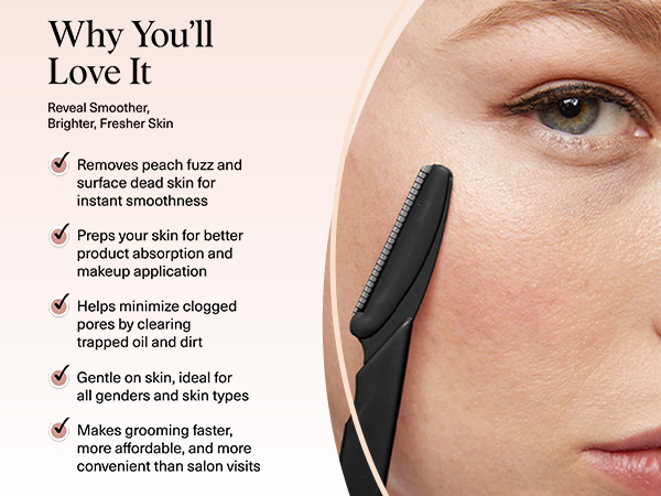 Kitsch Dermaplane Razor Face Razors, Shaver, Recycled Plastic Dermaplaning and Skin Care Tool Black