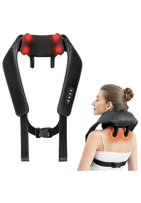 Nekteck Cordless Neck Massager with Heat, 2026 Upgraded 6D Kneading Shiatsu Neck and Shoulder Mas...