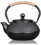 PARACITY Cast Iron Teapot Japanese Tetsubin Coated with Stainless Steel Infuser, Stovetop Tea Ket...