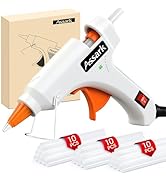 Hot Glue Gun Kit with 30 Glue Sticks(130mm x 7mm), Fast Preheating Hot Melt, High Temp for School...