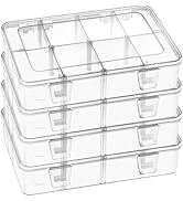 Jutieuo 4 Pack 8 Grids Bead Organizer and Storage, Plastic Organizer Box with Removable Dividers ...
