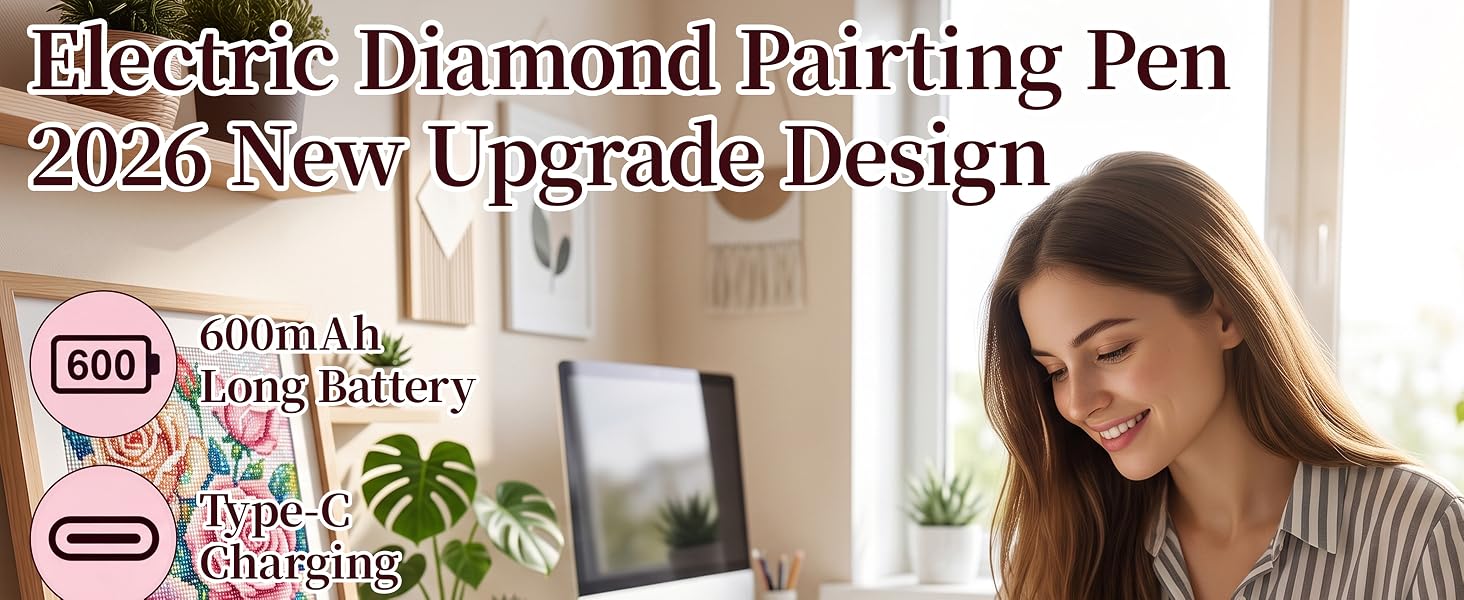 Electric Diamond Painting Pen with Light