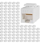 VANDESAIL RJ45 Cat6 Keystone Coupler, 100-Pack Cat 6 Keystone Jack Ethernet Coupler Female to Fem...