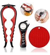 Jar Opener for Weak Hands, Seniors with Arthritis, 5 in 1 Multi Function Bottle Opener Lid Opener...
