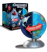 Discovery Kids 2-in-1 World Globe LED Lamp w/Day &amp; Night Modes, STEM Geography Map Educational To...