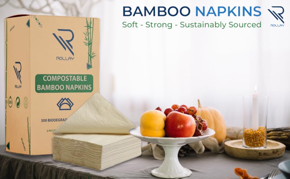 bamboo napkins for party picnic dinner