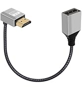 YINGAYOU Short HDMI Extension Cable 4K@60Hz 18Gbps 90 Degree HDMI Male Female Adapter Cable Alumi...