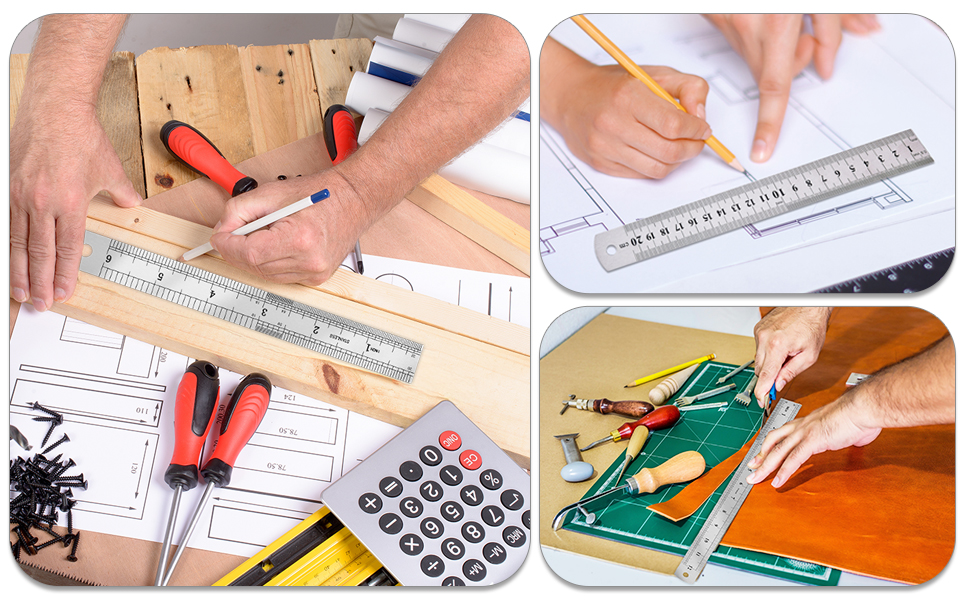 stainless steel ruler 6 8 12 inch rulers set