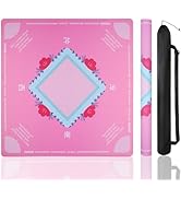 Mahjong Mat, No Creases Mahjong Mat for Table, 31.5x31.5 Inch Anti Slip Noise Reduction Mah jongg...